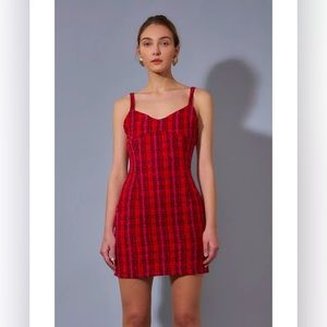 Endless Rose Boucle Tweed Bustier Mini Dress: Size Small